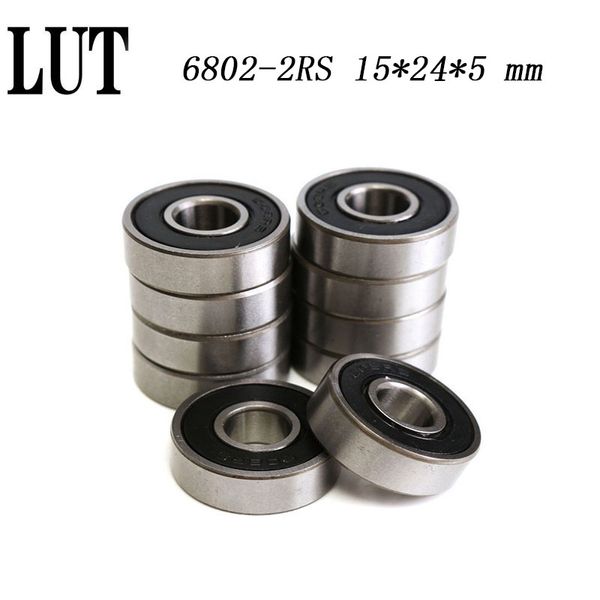 

50pcs abec-5 6802 2rs 6802rs 6802-2rs 6802 rs 15x24x5 mm thin wall double rubber seal deep groove ball bearing