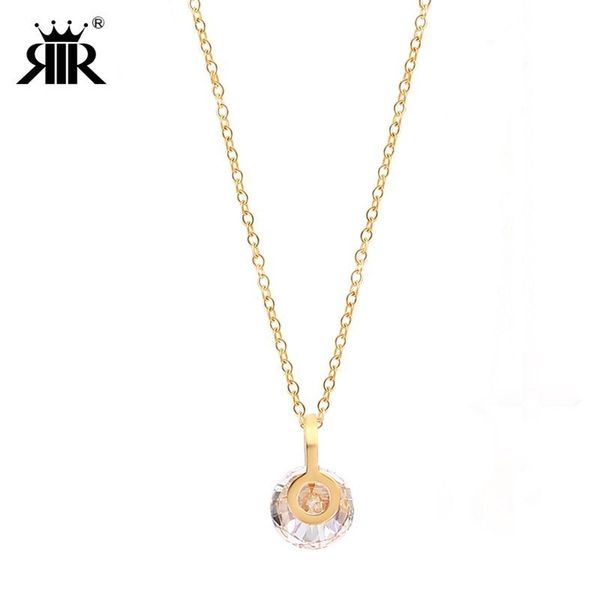 

rir fashion choker crystal necklace for women stainless steel accessories for party and evening, Silver