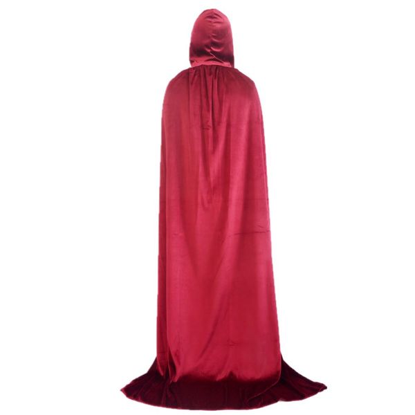 

mens halloween cape death god velvet hooded gown robe women men kids party cospaly cape robe cloak costume accessories 6 colors, Silver