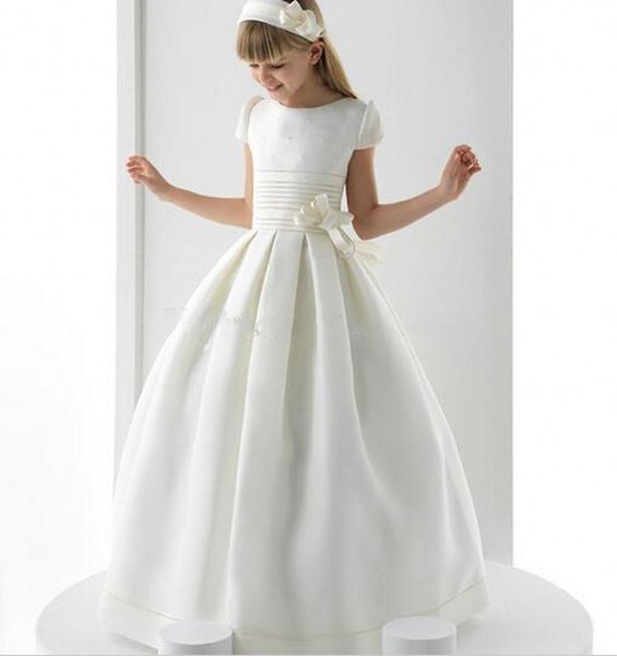 Детская официальная одежда ручной работы, платья для первого причастия для свадьбы, официальные бальные платья для девочек, платье с цветочным узором для девочек, 256A