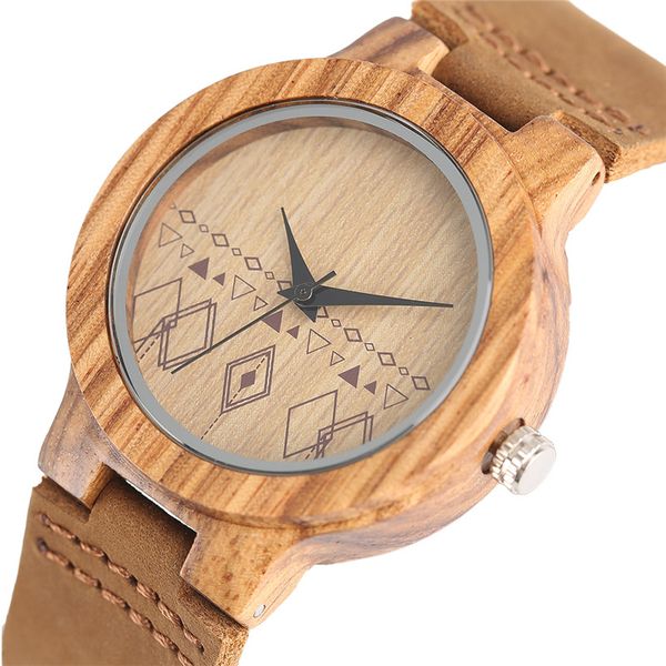 

fashion wood watch women standard size bohemia style creative bamboo quartz wristwatches leather analog female clock 2018, Slivery;brown
