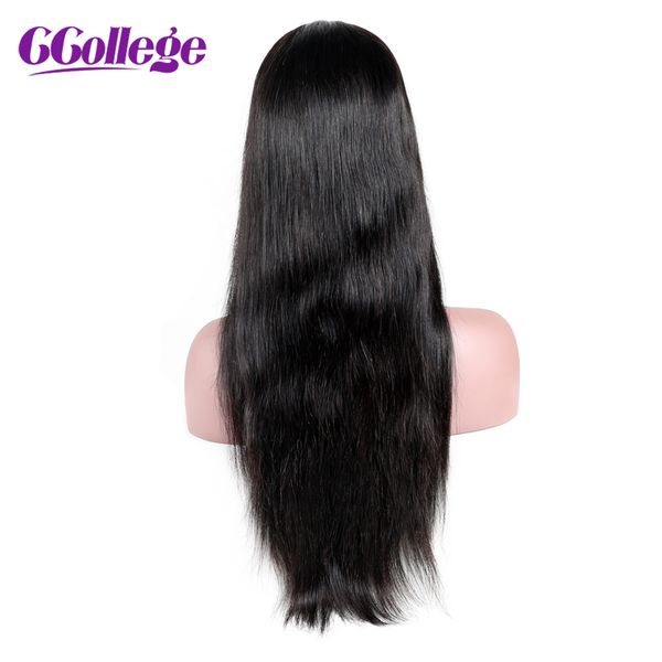 

ccollege glueless lace front human hair wigs for black women remy hair brazilian straight wig with baby natural hairline
