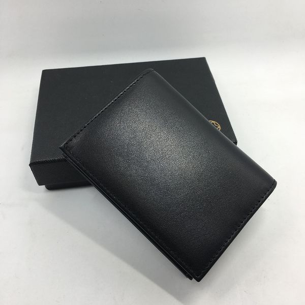 

black leather credit card holder wallet classic luxury design id card case purse 2018 new fashion business men small money bag coi204b, Brown;gray