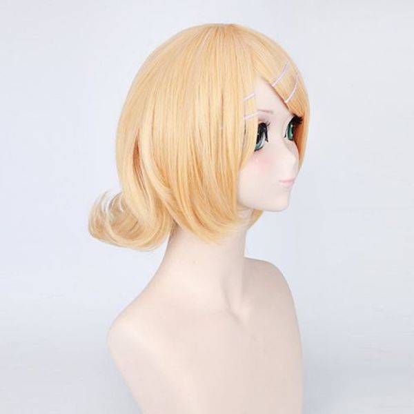 

sweet style straight layered short synthetic vocaloid kagamine rin cosplay wig, Black