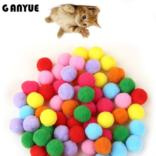 

ganyue 10 piece/lot soft cat toy balls kitten toys candy color assorted ball interactive cat toys play scratch catch pet kitten