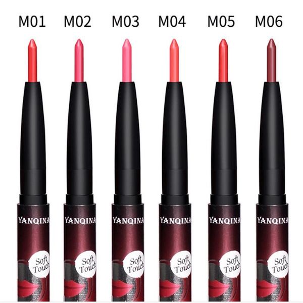 Горячая бренда макияж Yanqina 6Colors Lip Liner Pencil Hipstick Водонепроницаем