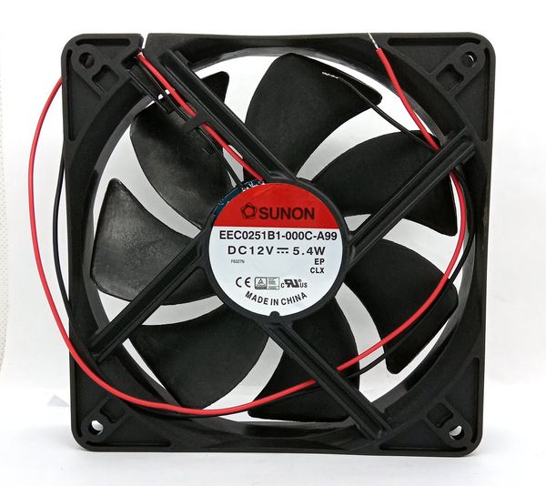 Новый оригинальный Sunon EEC0251B1-000C-A99 DC12V 5,4W 120x120x25mm 12см 2 Lines Computer Cooling вентилятор