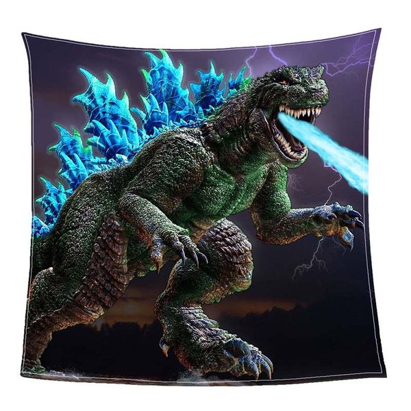 

modern 3d printed cartoon cool dinosaur kids boys adults soft sherpa flannel blanket home l travel picnic bedspread/m2022