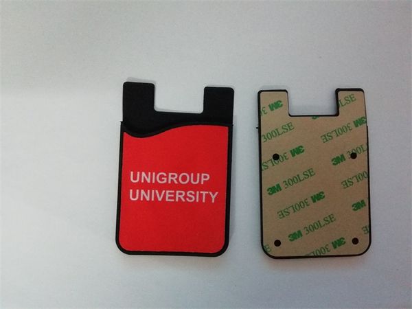 

promo custom print silicone 3m wallet cell phone sticker credit card holder 3m adhesive cell phone sticker card holder for all smart phone
