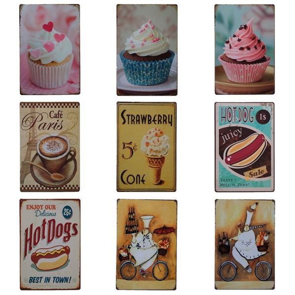 2019 Sweet Dessert Cake Design Tin Sign Original Coffee Iron