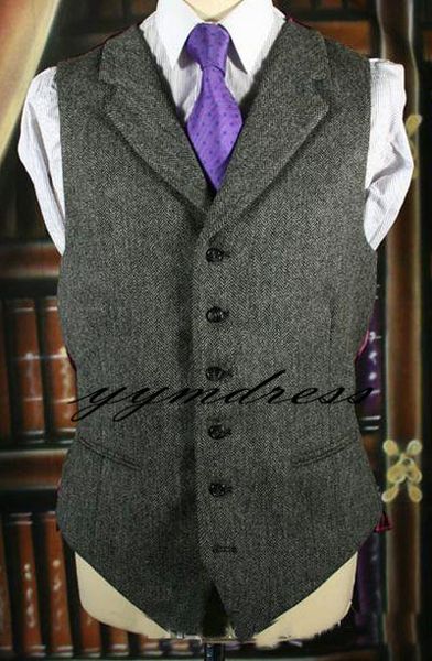 

tweed wedding groom vests groomsmen vests men's suit vests vest dress vest waistcoat dress prom party custom couple day plus size custo, Black