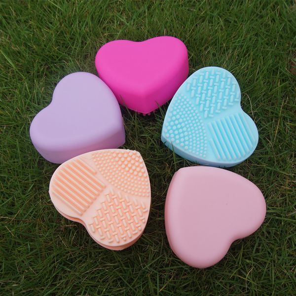 

heart-shaped makeup brush cleaning washing tools board cosmetics makeup brushes scrubber board washing cosmetic cleaner tool