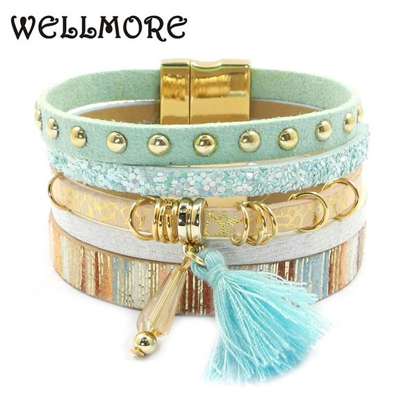 

кожаный браслет 6 цветных браслеты лето шарм браслеты бифштексов braceletsbangles для женщин подарка оптовых ювелирных изделий b1627, Golden;silver
