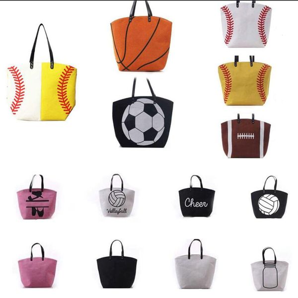 

18 tyle canva bag ba eball tote port bag fa hion oftball bag football occer ba ketball cotton canva outdoor bag 10pc