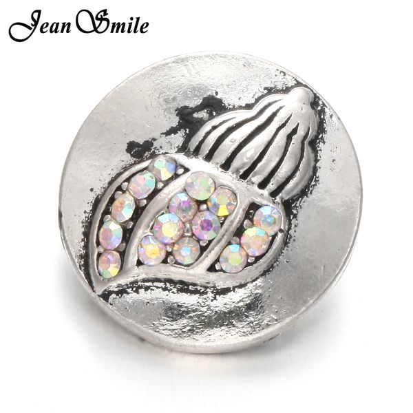 

10pcs/lot wholesale trendy 18mm metal snap buttons crystal conch jewelry fit 18mm button snap bracelets bangles jewelry, Golden;silver