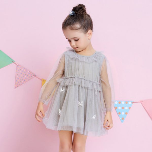 

childrens day dresses girl princess mesh lace short summer dress cute long sleeves dress kids party mini dress, Red;yellow