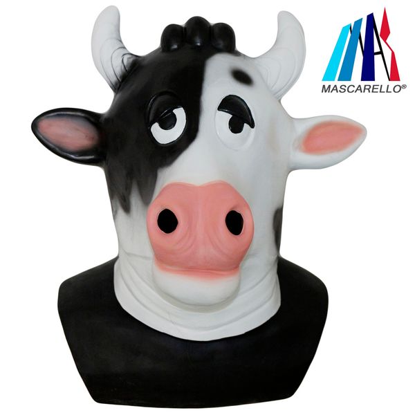 

латексная животная корова overhead маска косплей необычные платья halloween party популярный костюм