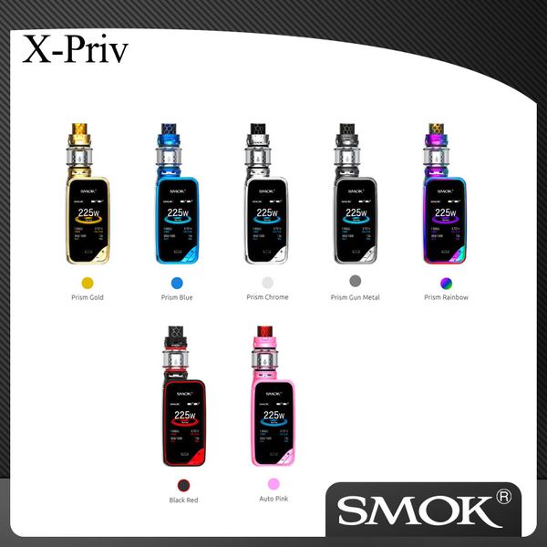 

Аутентичные SMOK X-PRIV Kit All Screen 225 Вт X Priv Mod TFV12 Принт Танк Распылитель Электронная сигарета Kit 100% оригинал