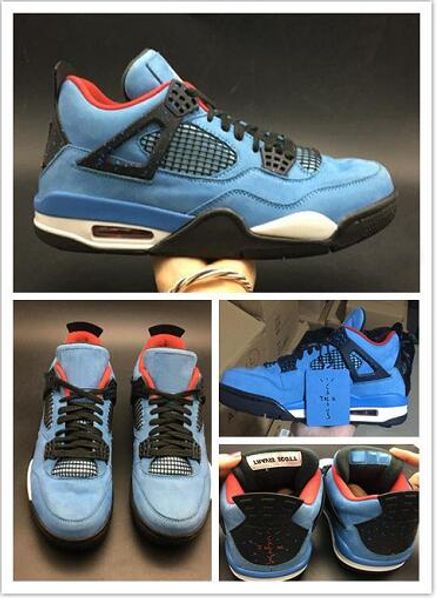 

travis scotts x 4 houston oiler men basketball shoes 4s sports shoes sneakers trainers original box athletic ment