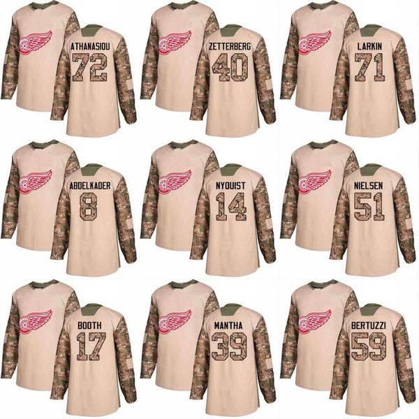 

2018 Camo Veterans Day 14 Gustav Nyquist 8 Justin Abdelkader 23 Dominic Turgeon 59 Tyler Bertuzzi Detroit Red Wings Custom Hockey Jerseys