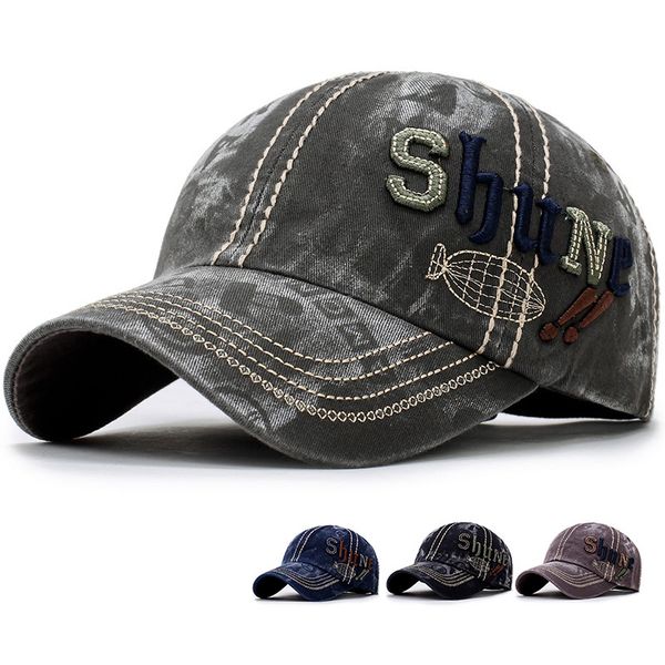 

new sport ball caps cotton baseball hat men women kids sun hat durable trucker cap curved brim snapback dad cap, Blue;gray