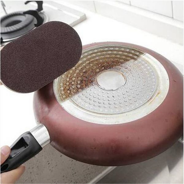 

2020 fashion cleaning brush creative emery sponge brush eraser scrub handle grip sink pot bowl kitchen cleaning tool