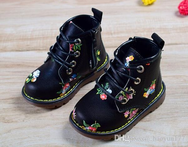 De Cheville Chaussures Nouveau Bottes Enfants Martin En Enfants Caoutchouc Fleur Bébé Filles Bottes Imprimer Marque Mode Acheter Cuir En Floral Bottes CexBdoWr