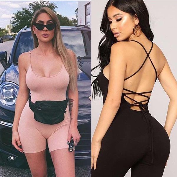 

womens casual sleeveless bodycon bodysuits jumpsuit romper club bodysuit short pants, Black;white