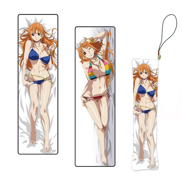 

kawaii one piece anime keychain figure cosplay mini dakimakura pillow pendants custom key chain phone strap wholesale lots, Silver