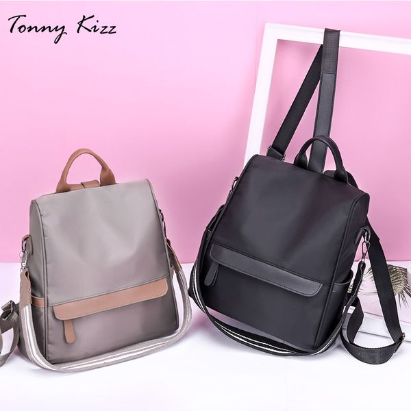 

tonny kizz waterproof backpack women nylon casual school bags for teenage girls youth fashion backpack large shoulder school bag