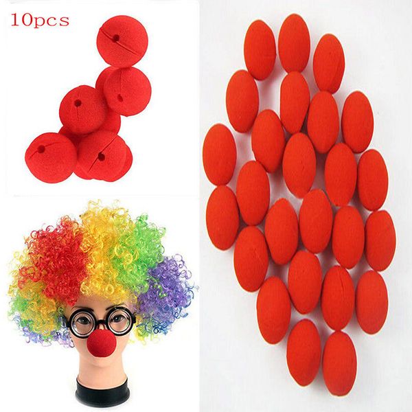 

10 pcs usefull adorable red ball foam circus clown nose comic party halloween costume magic dress accessories