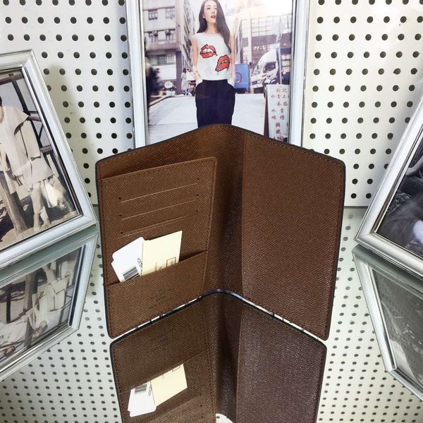 

excellent quality pocket organiser nm damier graphite mens real leather wallets card holder passport cover purse id wallet bifold bags 60189, Red;black