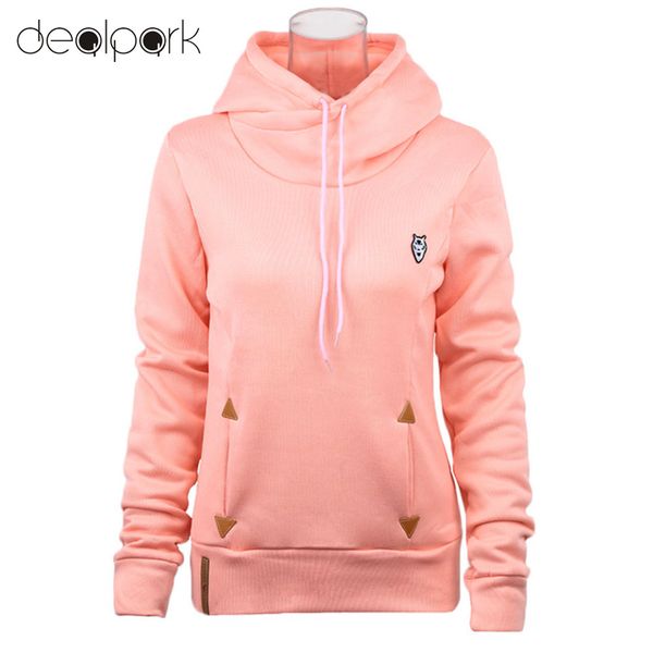 

2017 fashion women hoodie sweatshirts self-tie pockets pullover hooded loose, Black
