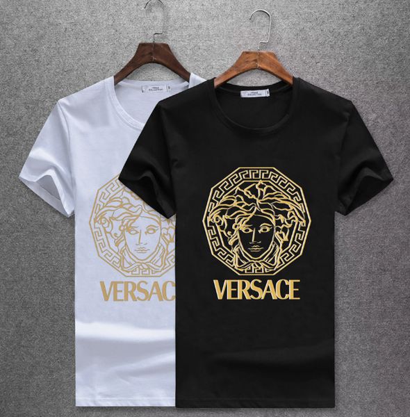 

2018 Original German Brand Men's Short Sleeve T-shirt Fashion Crime designer Skull Hip Hop High Quality Print Medusa qp T-shirt M1106