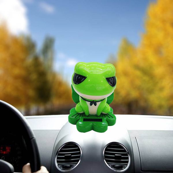 

new style car doll ornaments abs creative solar car dashboard 3 styles cartoon animal shaking head gift decoration accessories
