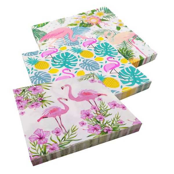 

20pcs/bag birthday paper napkin flamingo/unicorn servilletas napkins tissue napkins wedding decoration summer party supplies