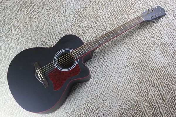 Frete Grátis 40 Polegada Firehawk Natureza Madeira Abeto Top Lado de Volta Bordo Preto Acoustic Guitar *** Pode Personalizar Sua Marca