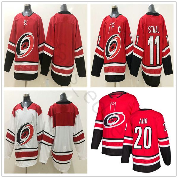 

2018 New Style Carolina Hurricanes Hockey Jerseys 20 Sebastian Aho Home Red Blank 11 Staal #53 Jeff Skinner Stitched Jersey Free Shipping