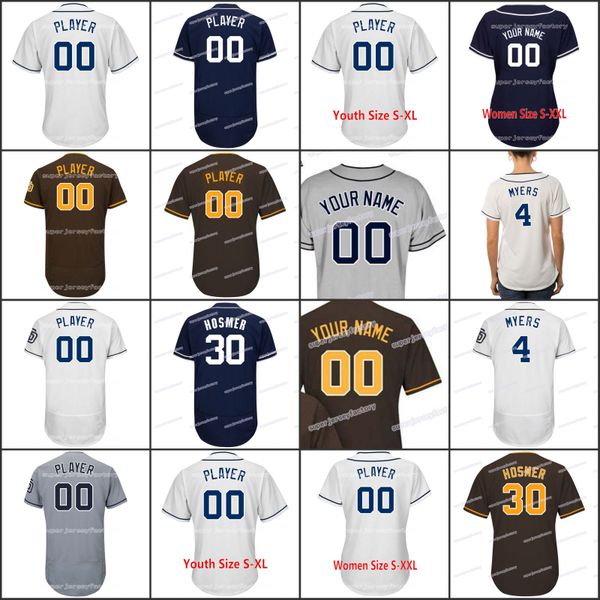 

Men 30 Eric Hosmer 4 Wil Myers Women/Youth Tony Gwynn Buddy Baumann Colten Brewer Carter Capps Jose Castillo Adam Cimber Baseball Jerseys