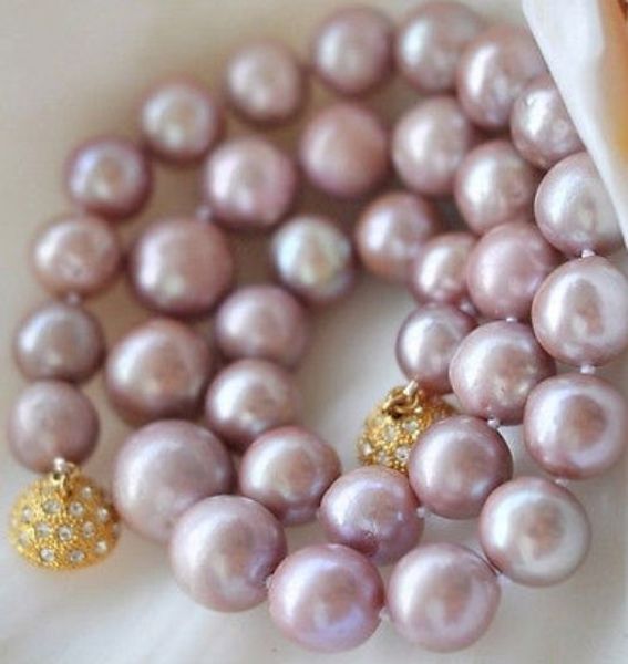 

8-9mm genuine natural lavender akoya cultured pearl necklace gp magnet clasp a(5.18, Silver