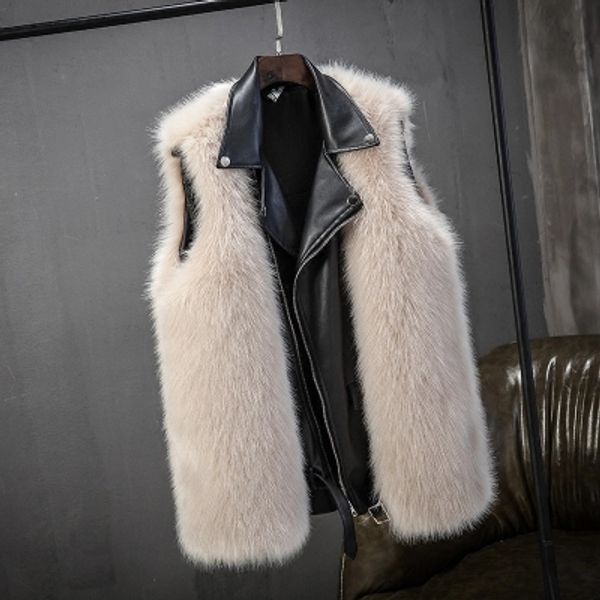 

new style high-end fashion women faux fur coat c8, Black