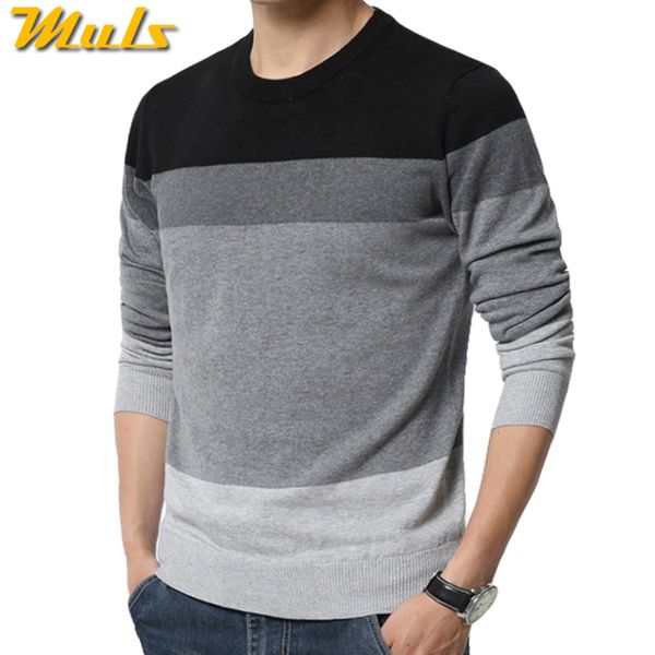 

2018 global shopping festival striped men sweaters cotton sweater pullovers male jersey man autumn winter knitwears 3xl dropship, White;black