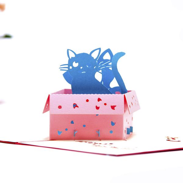 

3d pop up birthday card cats handmade thank you greeting card for kids anniversary graduation congratulations christmas