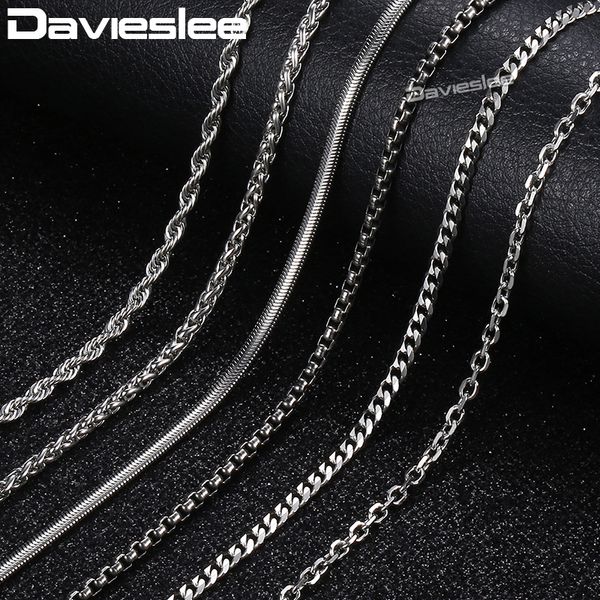 

mens necklace 24inch 7pcs/set dropshipping jewelry 2018 silver gold black stainless steel chains necklaces for men women lknn1a