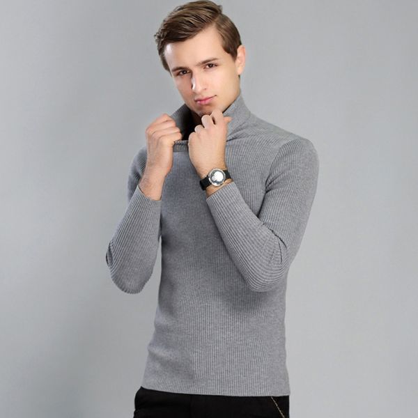 

men's wool sweater pullover round neck slim male turtleneck long sleeve thicken sweaters fashion solid color woolen mens sweater, White;black
