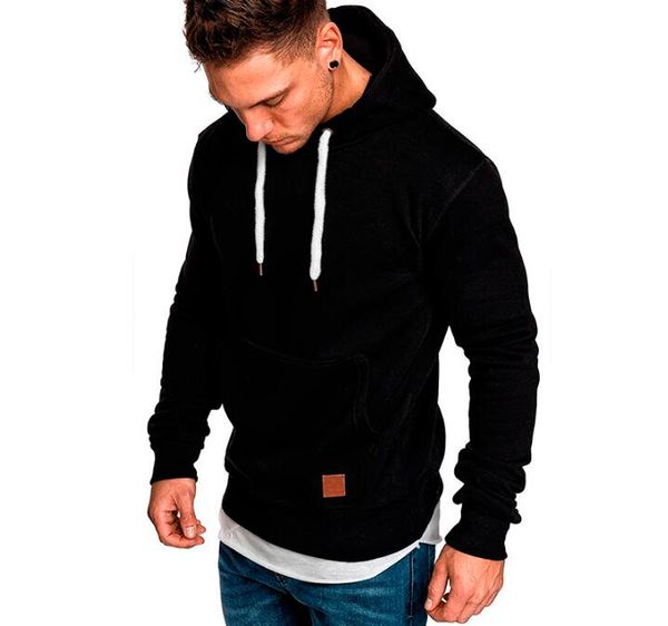 

fashion sweatshirt men hoodies brand male long sleeve solid hoodie men polyester black red big size poleron hombre high quality