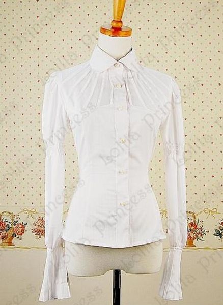 

customized 2018 summer long sleeve cotton chiffon lolita blouse solid bow lolita shirts, Black;red