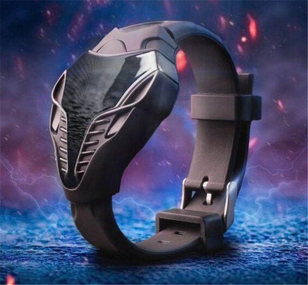 

reloj hombre 2018 fashion personality design led silicone watch men's fashion digital watch gift zegarki meskie relogio, Slivery;brown