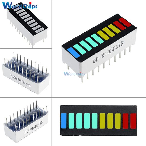 

10pcs 10 segment led bargraph light display module bar graph ultra bright red yellow green blue colors multi-color diy wholesale