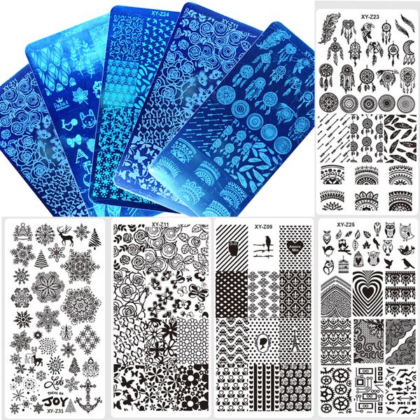 

1pcs 12*6cm rectangle nail stamping template negative windmill flowers patterns diy nail designs manicure stamp plate jixyz01-32, White